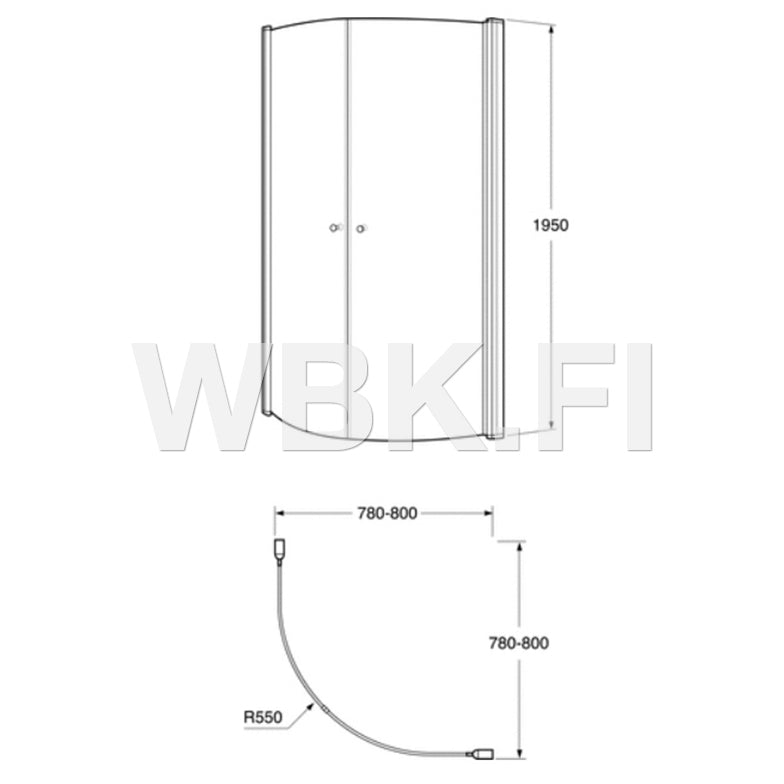 SUIHKUNURKKA PUOLIPYÖR 80X80 KROM SCANDIC GBG