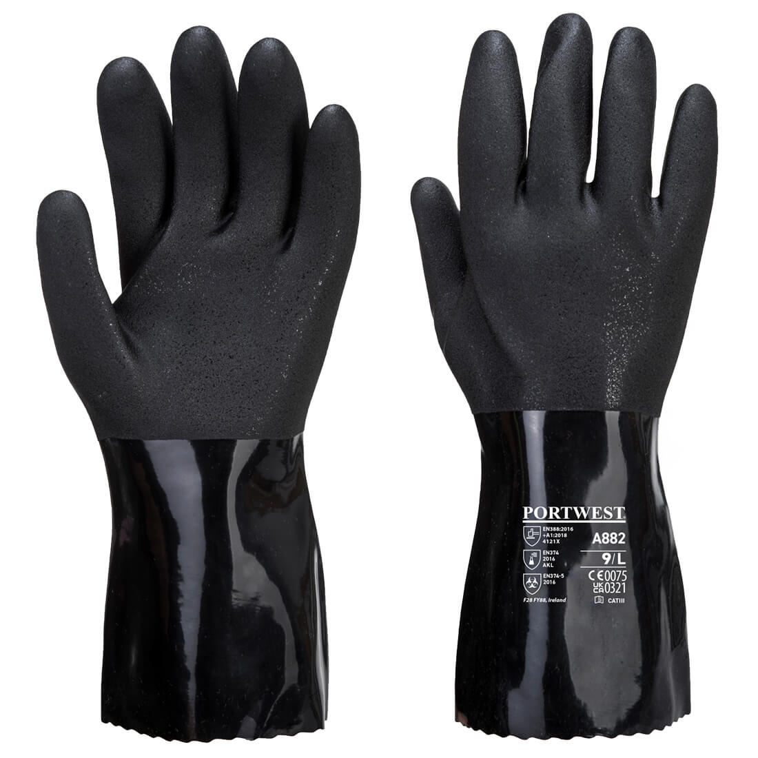 Antistaattiset PVC kemikaalisuojakäsineet A882-0